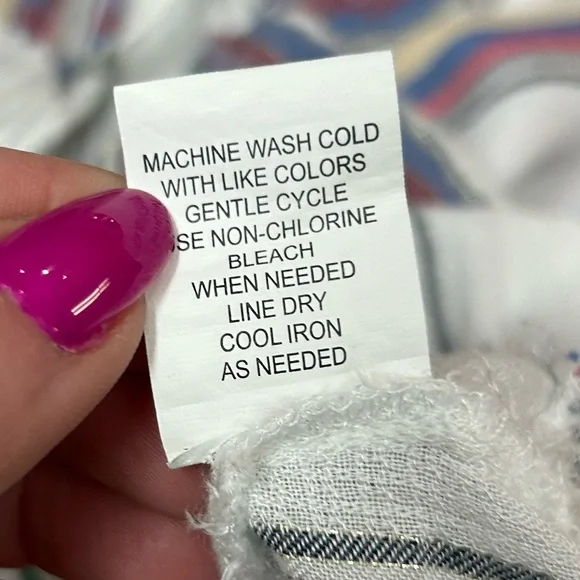 Blue Island White Multi Stripe Wrap Dress Women’s Medium Boho Tassel Tie Lightwe - Picture 7 of 13